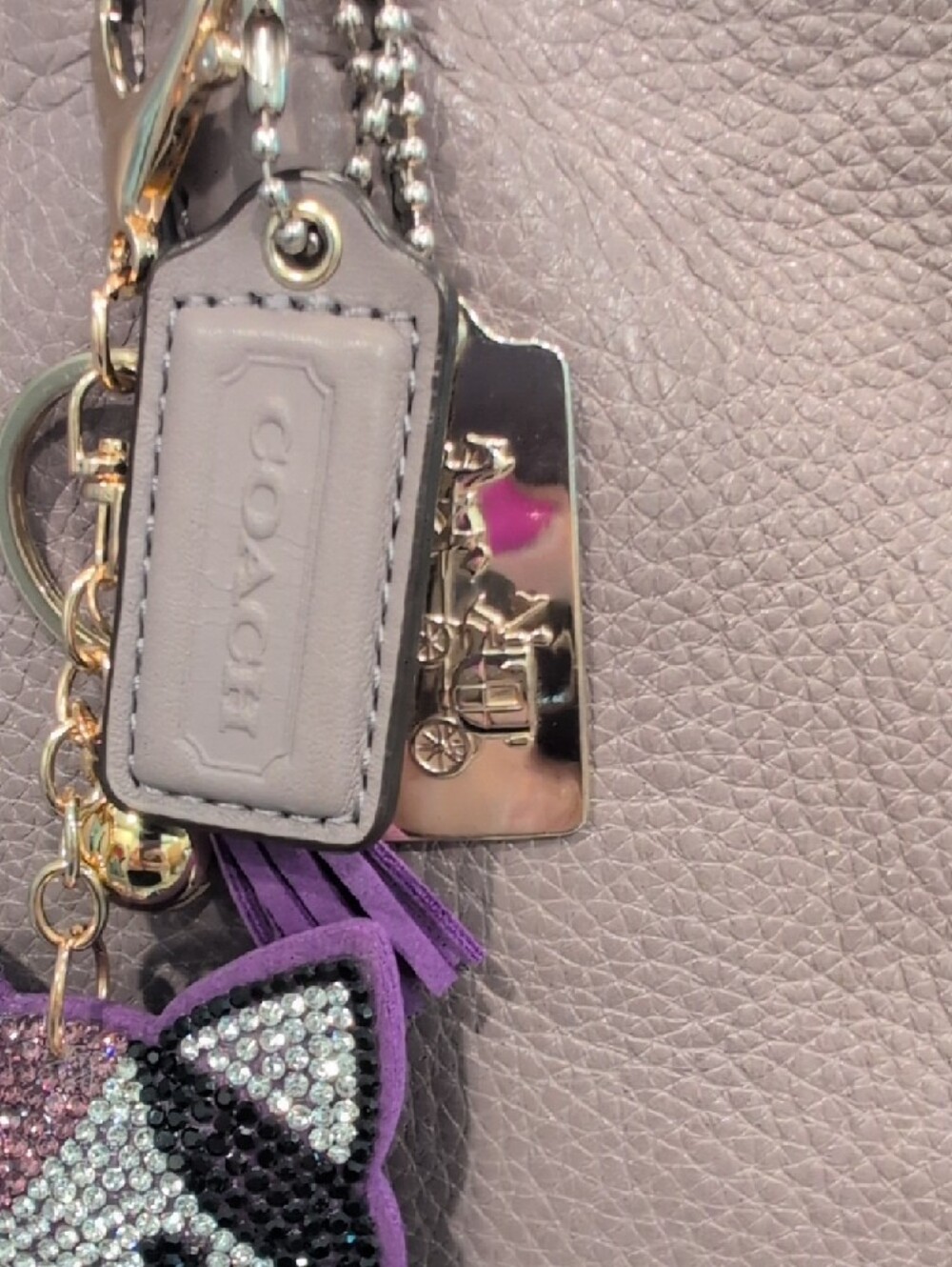 Coach Madison Sophia Lavender Gray Pebbled Leather Tote - Picture 2 of 7